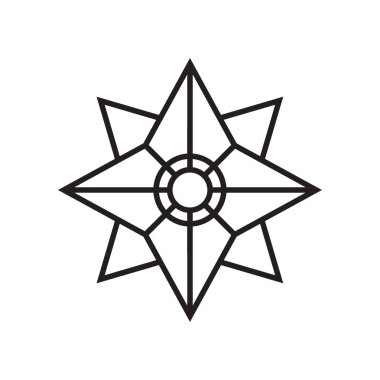 Yıldız simgesi vektör işareti ve beyaz arka plan üzerinde S izole sembolü