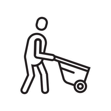 Arabası simge vektör işareti ve beyaz arka plan üzerinde izole sembolü