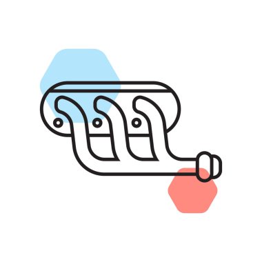 Boru simge vektör işareti ve beyaz arka plan üzerinde P izole sembolü