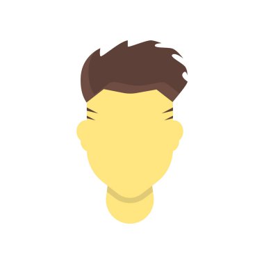 Adam saç simge vektör işareti ve üzerinde beyaz adam izole sembolü