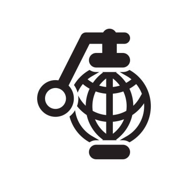 El bombası simge vektör işareti ve beyaz arka plan üzerinde izole sembolü