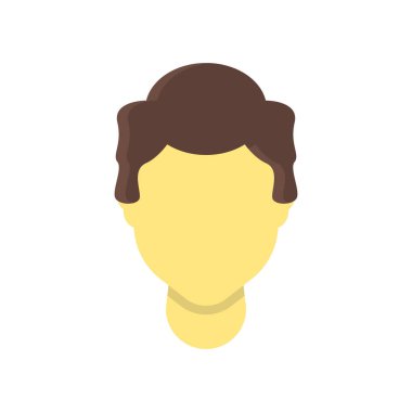 Adam saç simge vektör işareti ve üzerinde beyaz adam izole sembolü