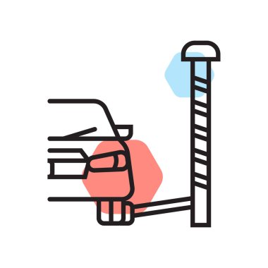 Araba tamir simge vektör işareti ve üzerinde beyaz backgro izole sembolü