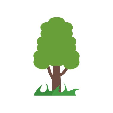 Ağaç simge vektör işareti ve beyaz arka plan üzerinde T izole sembolü