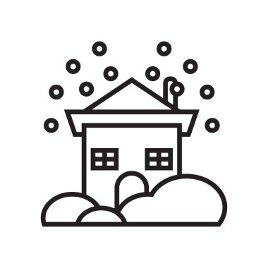 Simge vektör işareti ve sembolü beyaz arka plan üzerinde izole kar yağışı