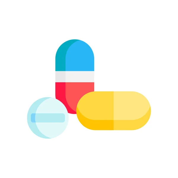 Pills icon vector sign and symbol isolated on white background, — Stock Vector