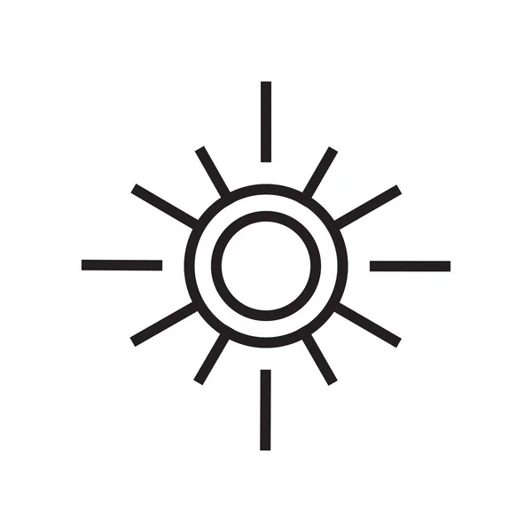 Icône solaire signe vectoriel et symbole isolé sur fond blanc, concept de logo Sun — Image vectorielle