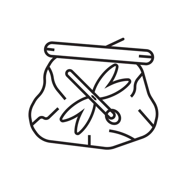 Sušený hmyz v jantaru ikona vektor znamení a symbol izolovaných na wh — Stockový vektor