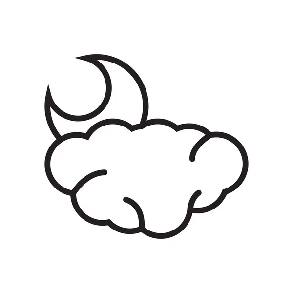 Sinal de vetor ícone nublado e símbolo isolado no fundo branco, conceito de logotipo nublado — Vetor de Stock