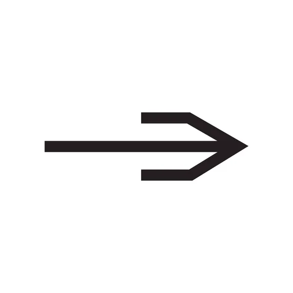 Jobb nyíl ikon vektor jel és szimbólum elszigetelt fehér háttérben — Stock Vector