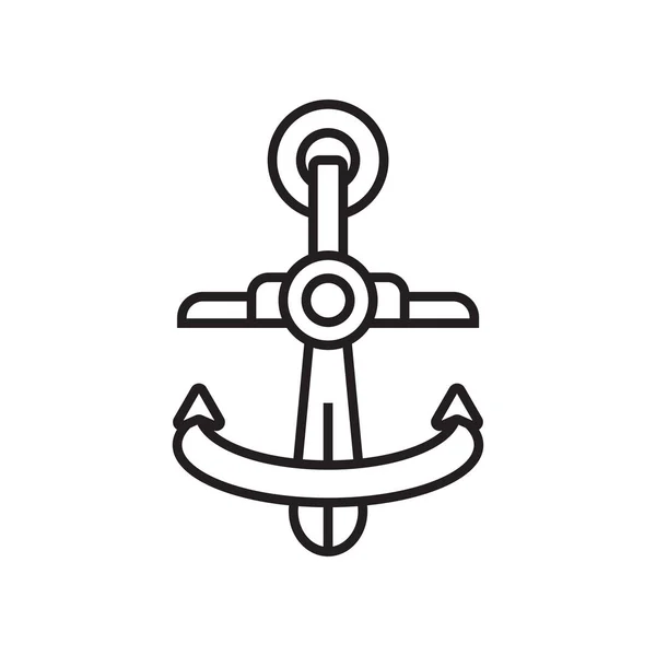 Signo de vector de icono de ancla y símbolo aislado sobre fondo blanco , — Vector de stock