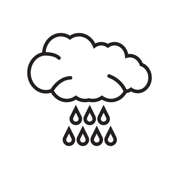 Icono de lluvia signo vectorial y símbolo aislado sobre fondo blanco, concepto de logotipo de lluvia — Vector de stock