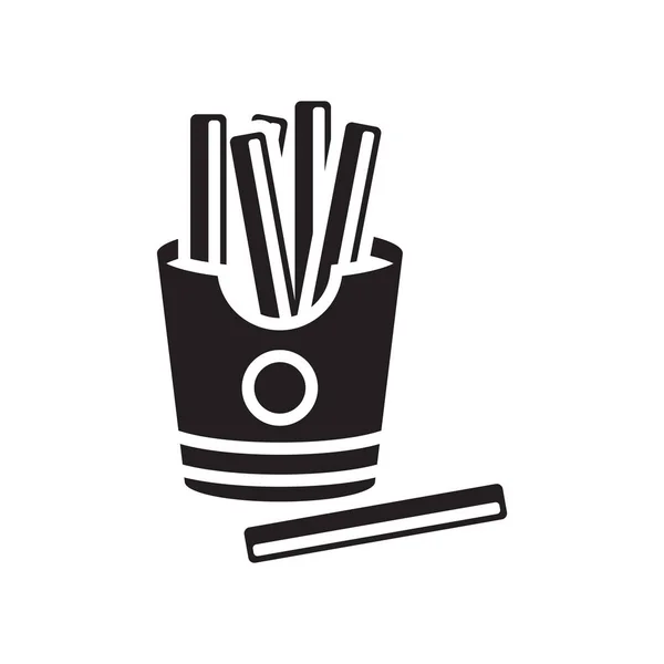 Pommes frites ikonen vektor logga och symbol isolerad på vita backg — Stock vektor