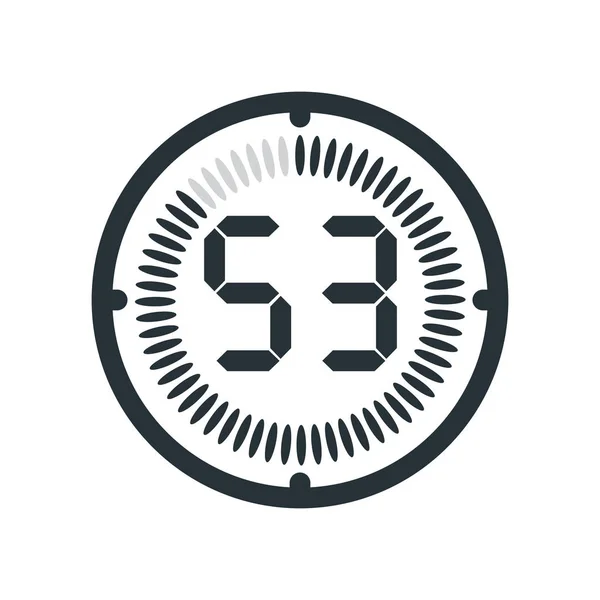 O ícone de 53 minutos isolado no fundo branco, relógio e watc — Vetor de Stock