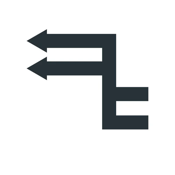 Знак вектора стрелки влево и символ, изолированные на белом backgro — стоковый вектор
