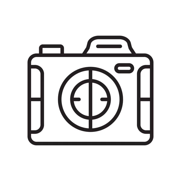 Ícone da câmera vetor sinal e símbolo isolado no fundo branco , — Vetor de Stock