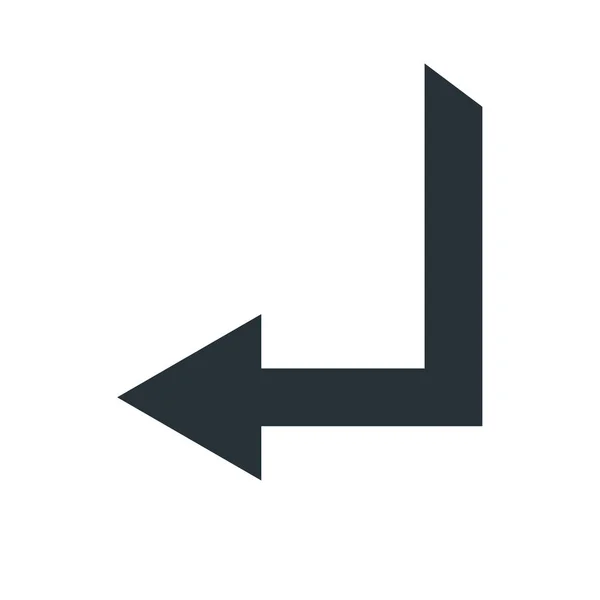 白色 backgro 上的左箭头图标矢量符号和符号隔离 — 图库矢量图片