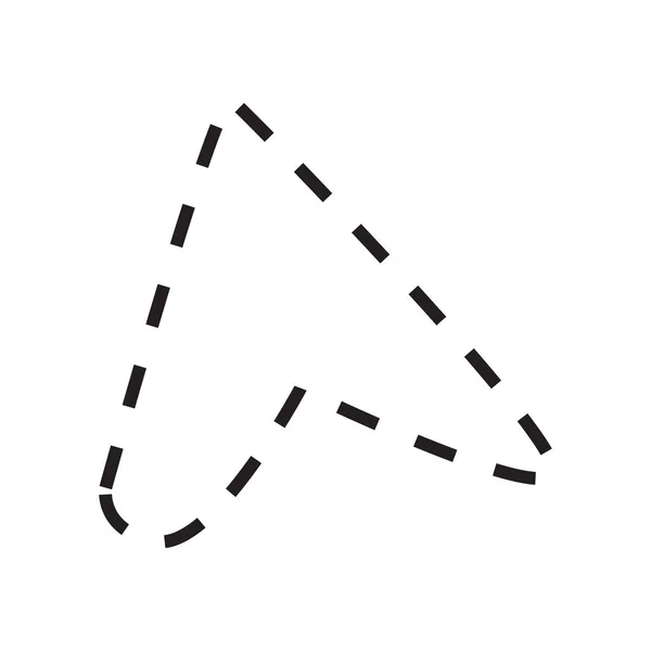 Стрілка Навігації Піктограмою Розбитої Лінії Вектор Ізольовано Білому Тлі Дизайну — стоковий вектор