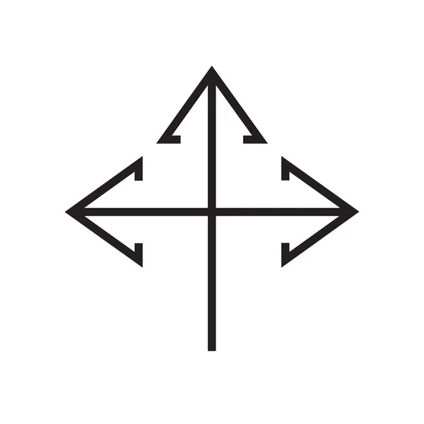 Trois flèches icône vectoriel signe et symbole isolé sur fond blanc — Image vectorielle