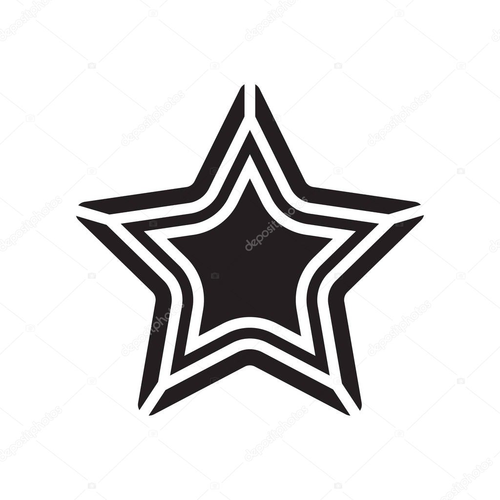Black Star Silhouette icon vector sign and symbol isolated on wh