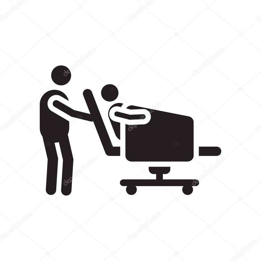 Hospital bed icon vector isolated on white background for your web and mobile app design, Hospital bed logo concept
