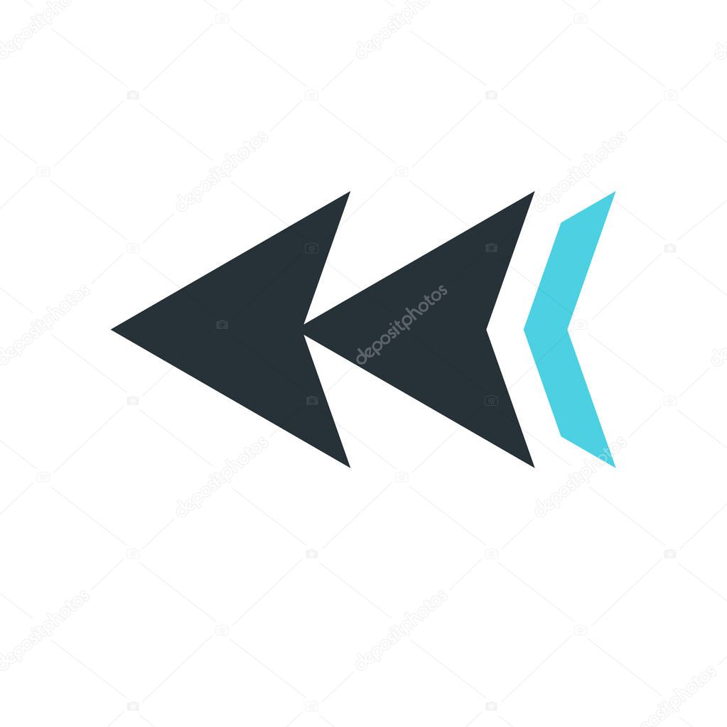 Left arrow icon vector isolated on white background for your web and mobile app design, Left arrow logo concept