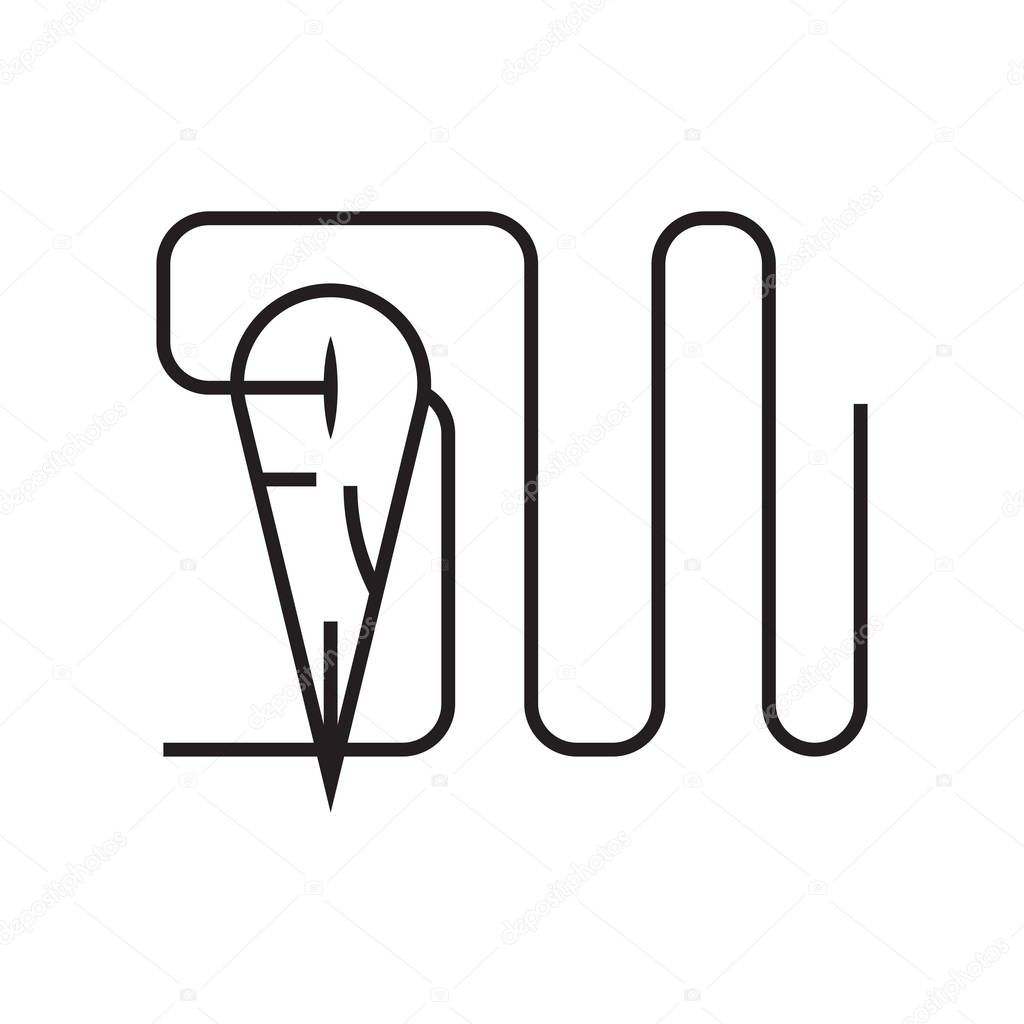 Needle icon vector isolated on white background for your web and mobile app design, Needle logo concept