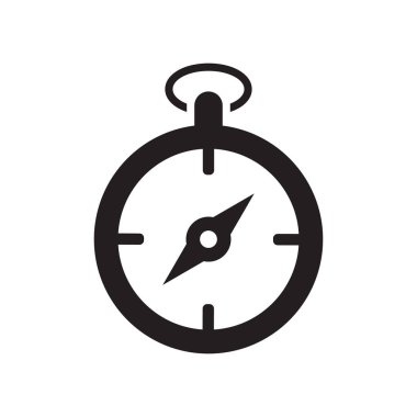 Pusula simgesini vektör işareti ve beyaz arka plan üzerinde izole sembolü