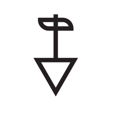 Aşağı ok simge vektör işareti ve üzerinde beyaz backgro izole sembolü