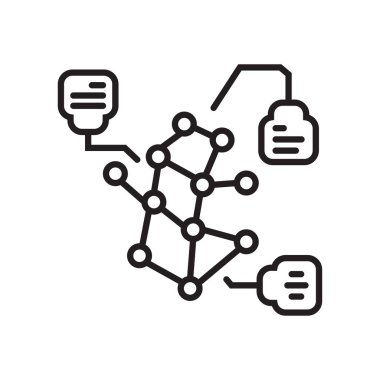Moleküler simge vektör işareti ve üzerinde beyaz backgrou izole sembolü