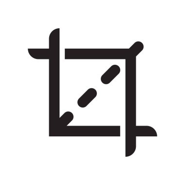 Kırpma aracı simge vektör işareti ve üzerinde beyaz backgrou izole sembolü