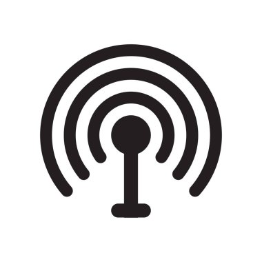 Sinyal simge vektör işareti ve beyaz arka plan üzerinde izole sembolü,