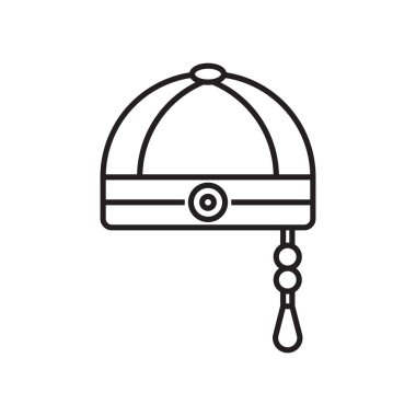 Şapka simge vektör işareti ve beyaz arka plan üzerinde izole sembolü