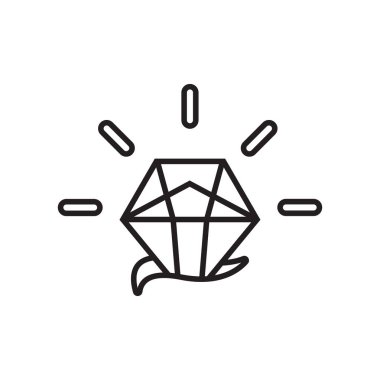 Elmas simge vektör işareti ve beyaz arka plan üzerinde izole sembolü