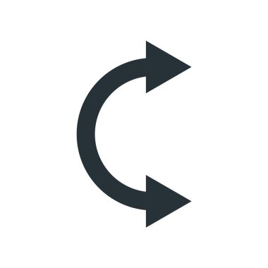 Sağ ok simge vektör işareti ve üzerinde beyaz backgr izole sembolü