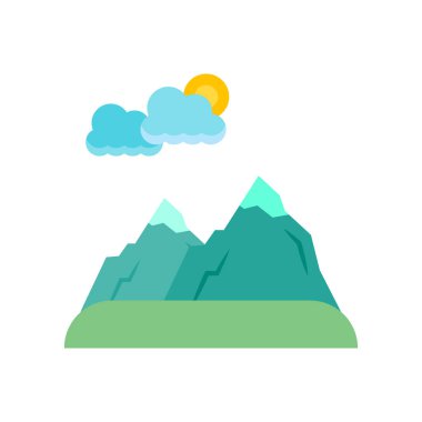 Dağlar simge vektör işareti ve üzerinde beyaz backgrou izole sembolü