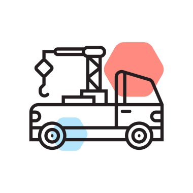 Vinç simge vektör işareti ve beyaz arka plan üzerinde izole sembolü, 