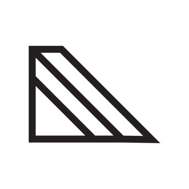 Üçgen prizma anahat simgesini vektör işareti ve beyaz arka plan üzerinde üçgen prizma anahat logo kavramı izole sembolü