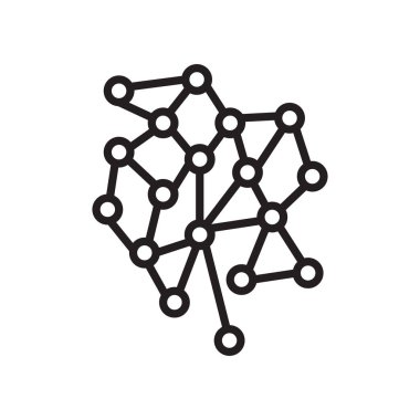 Molekül simge vektör işareti ve üzerinde beyaz adam izole sembolü