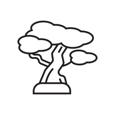 Bonsai simge vektör işareti ve beyaz arka plan üzerinde izole sembolü