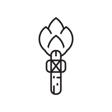 Meşale simge vektör işareti ve beyaz arka plan üzerinde izole sembolü