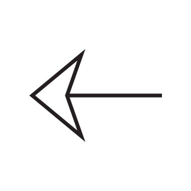 sol ok simge vektör işareti ve üzerinde beyaz backgro izole sembolü