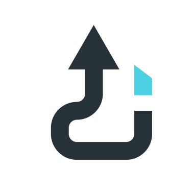 Ok simge vektör işareti ve üzerinde beyaz adam izole sembolü