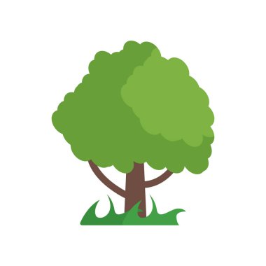 Ağaç simge vektör işareti ve beyaz arka plan üzerinde T izole sembolü