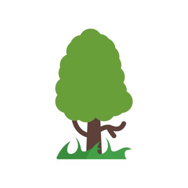 Ağaç simge vektör işareti ve beyaz arka plan üzerinde T izole sembolü