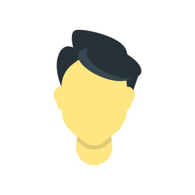 Adam saç simge vektör işareti ve üzerinde beyaz adam izole sembolü