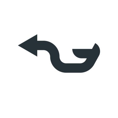 sol ok simge vektör işareti ve üzerinde beyaz backgro izole sembolü