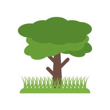 Ağaç simge vektör işareti ve beyaz arka plan üzerinde T izole sembolü