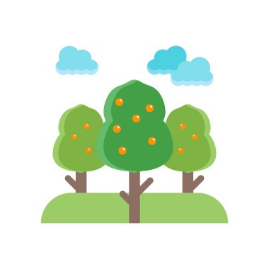 Ağaçlar simge vektör işareti ve beyaz arka plan üzerinde izole sembolü