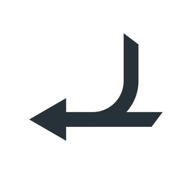 sol ok simge vektör işareti ve üzerinde beyaz backgro izole sembolü